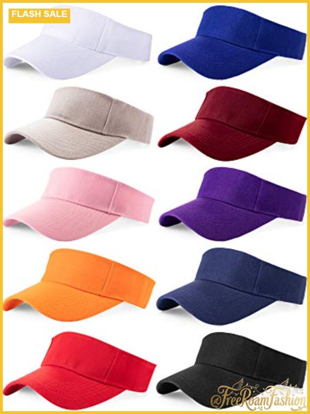 10 Pack Sports Sun Visor Hats Cotton Adjustable Empty Top for Women